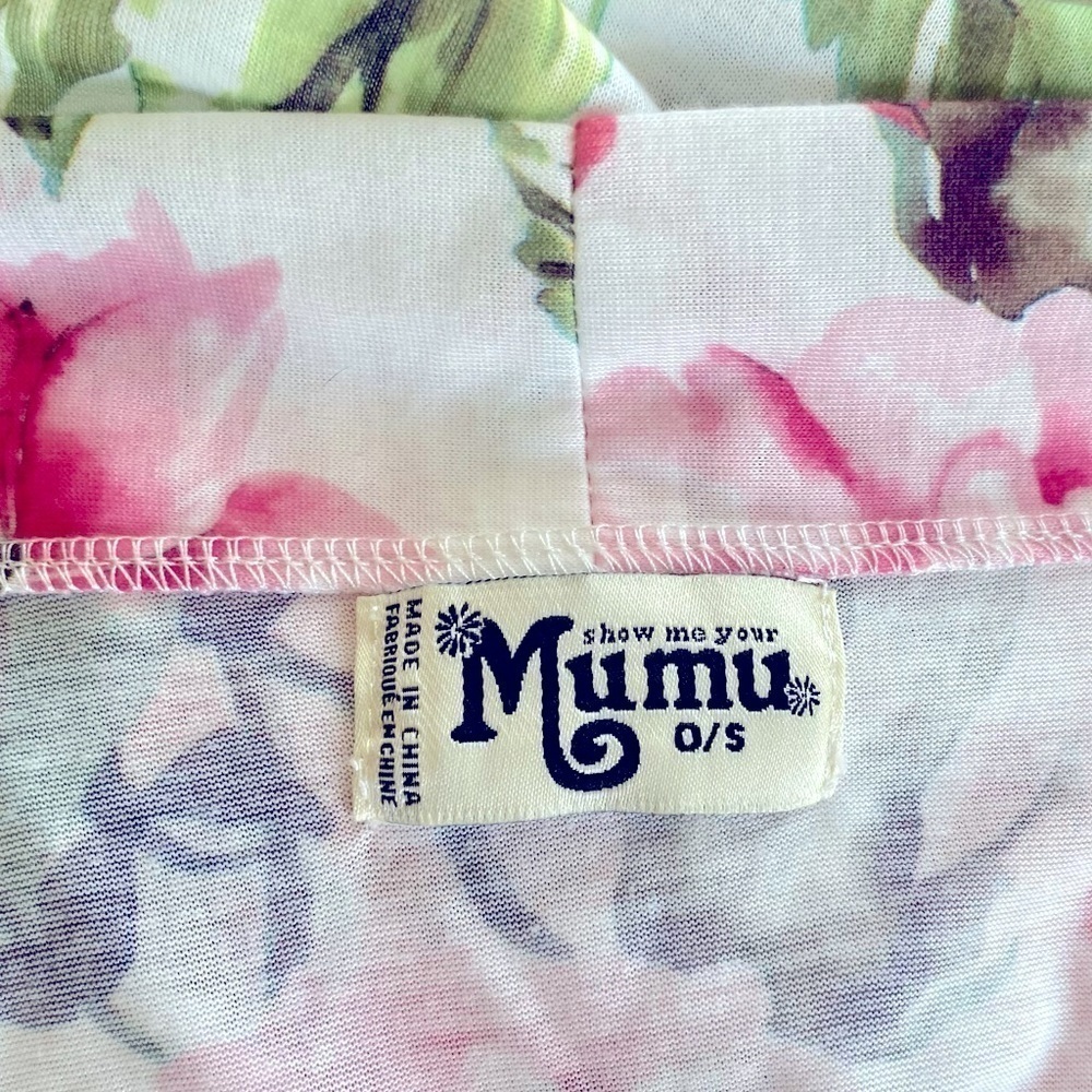 SHOW ME YOUR MUMU Garden of Blooms Robe White/Pink/Green Women's OS - Picture 7 of 8